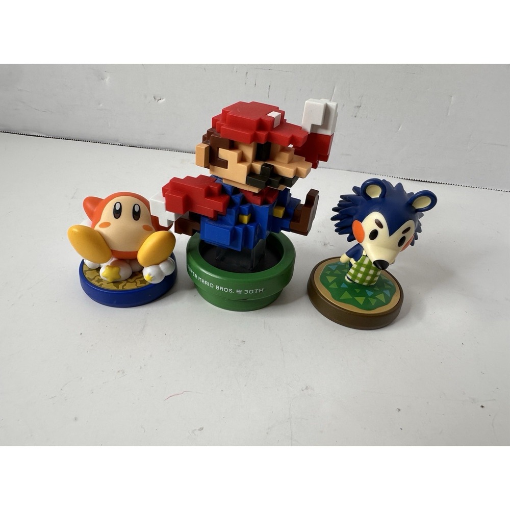 Nintendo Amiibo Figure Lot 8-Bit Mario Waddle Dee Mabel Animal Crossing NVL-001